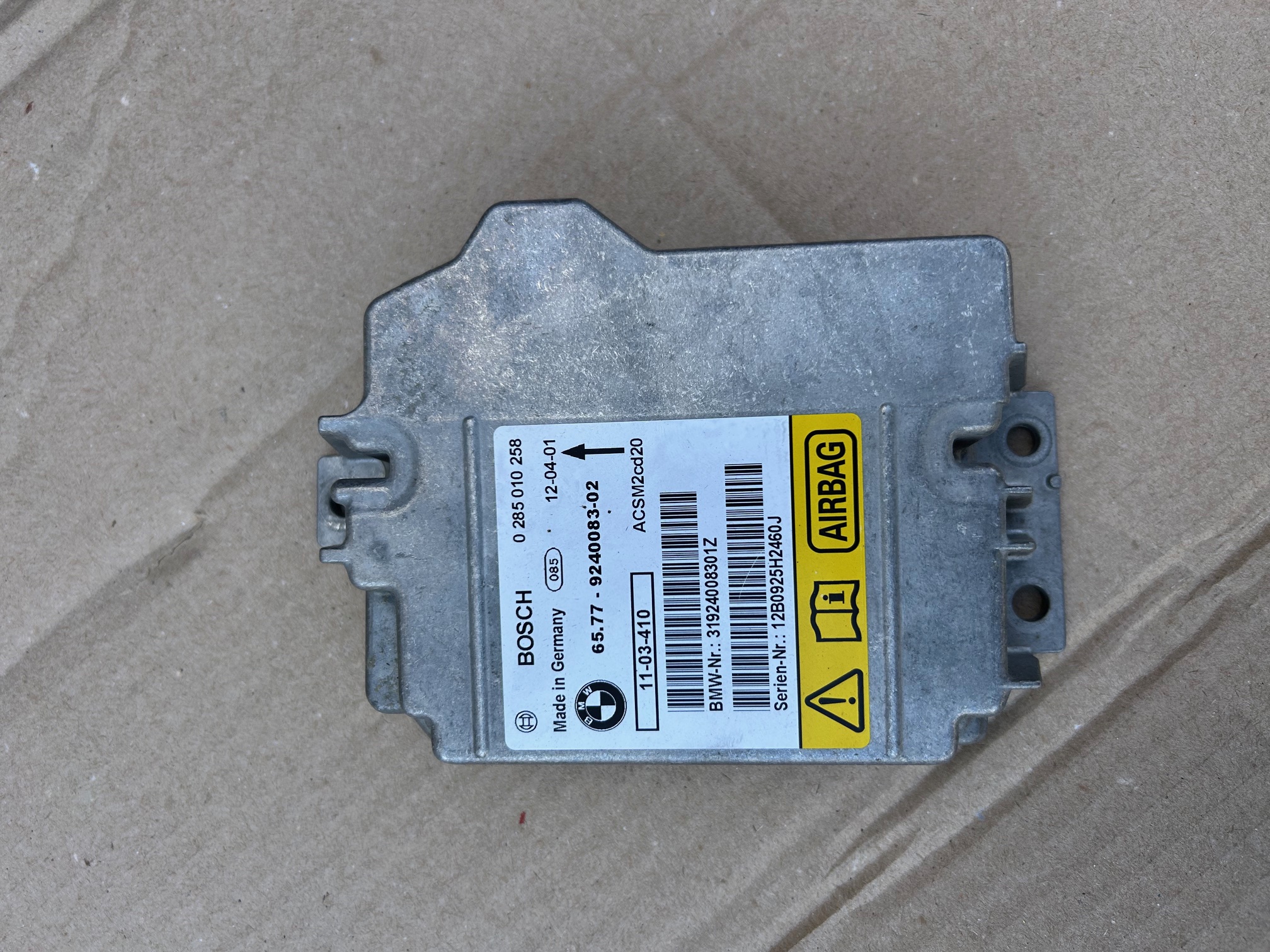 Calculator airbag BMW X5 E70, 9240083, 0285010258