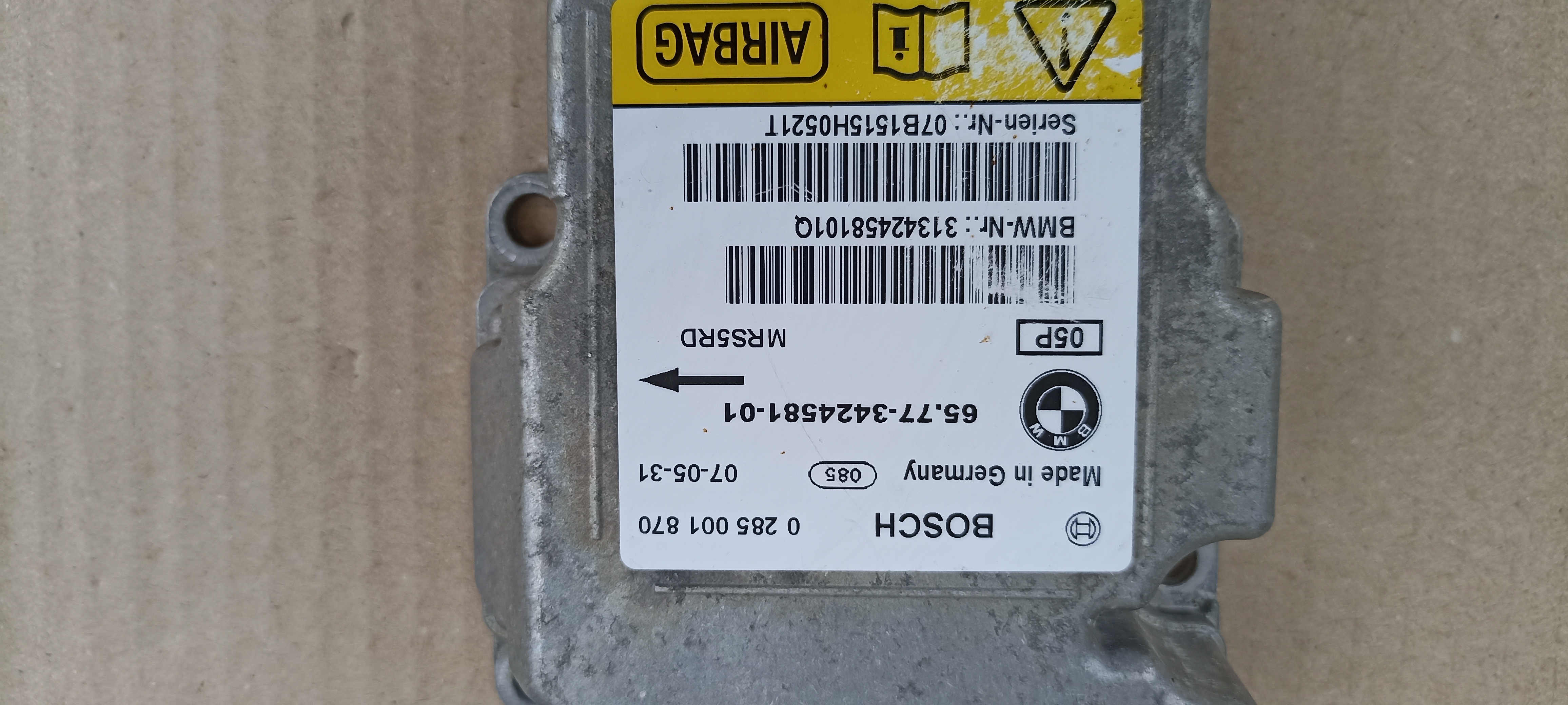 Calculator airbag BMW X3 E83, 3424581, 0285001870