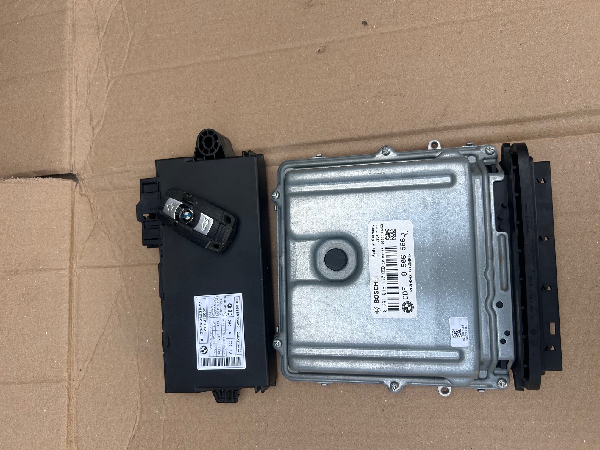 Kit pornire BMW Seria 3 E90 E91 E92 E93, 2.0 d 184cp, ECU 8506566, 0281016175, 9226238