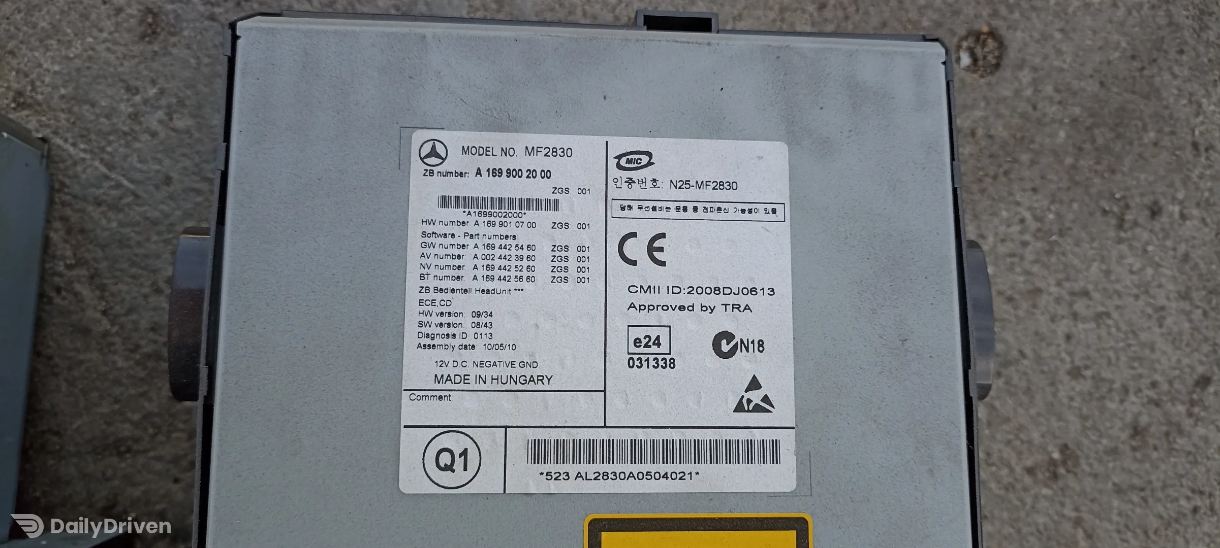 cd-player Mercedes Vito, W639, 2003-2014, A1699002000