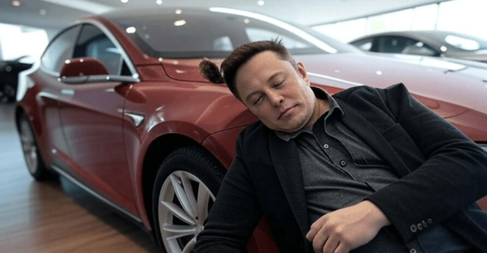 Elon Musk sleeping on sales floor