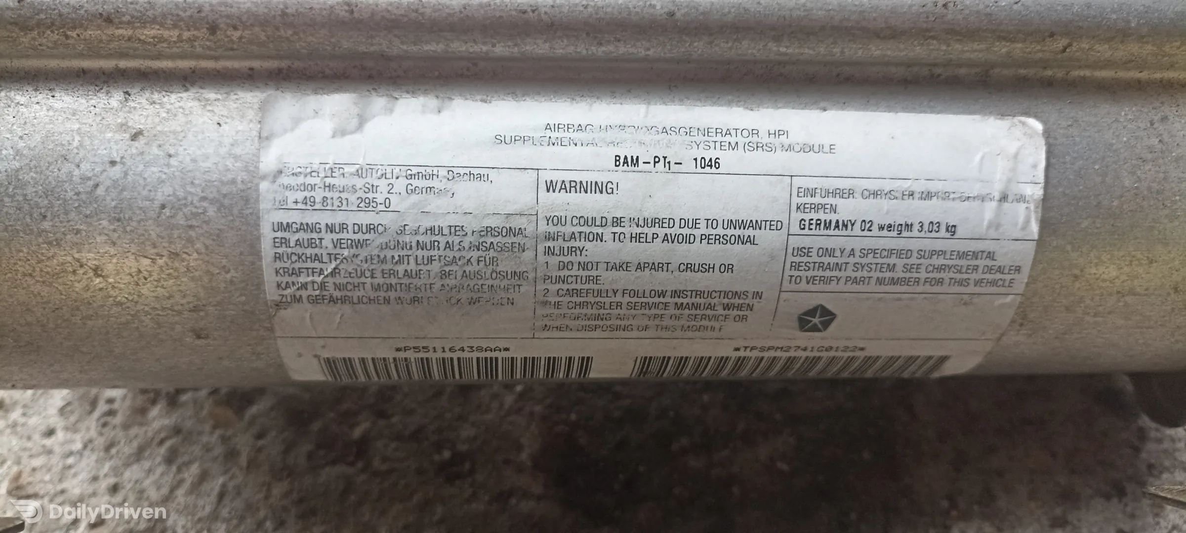 Airbag pasager Jeep Grand Cherokee, P55116438AA