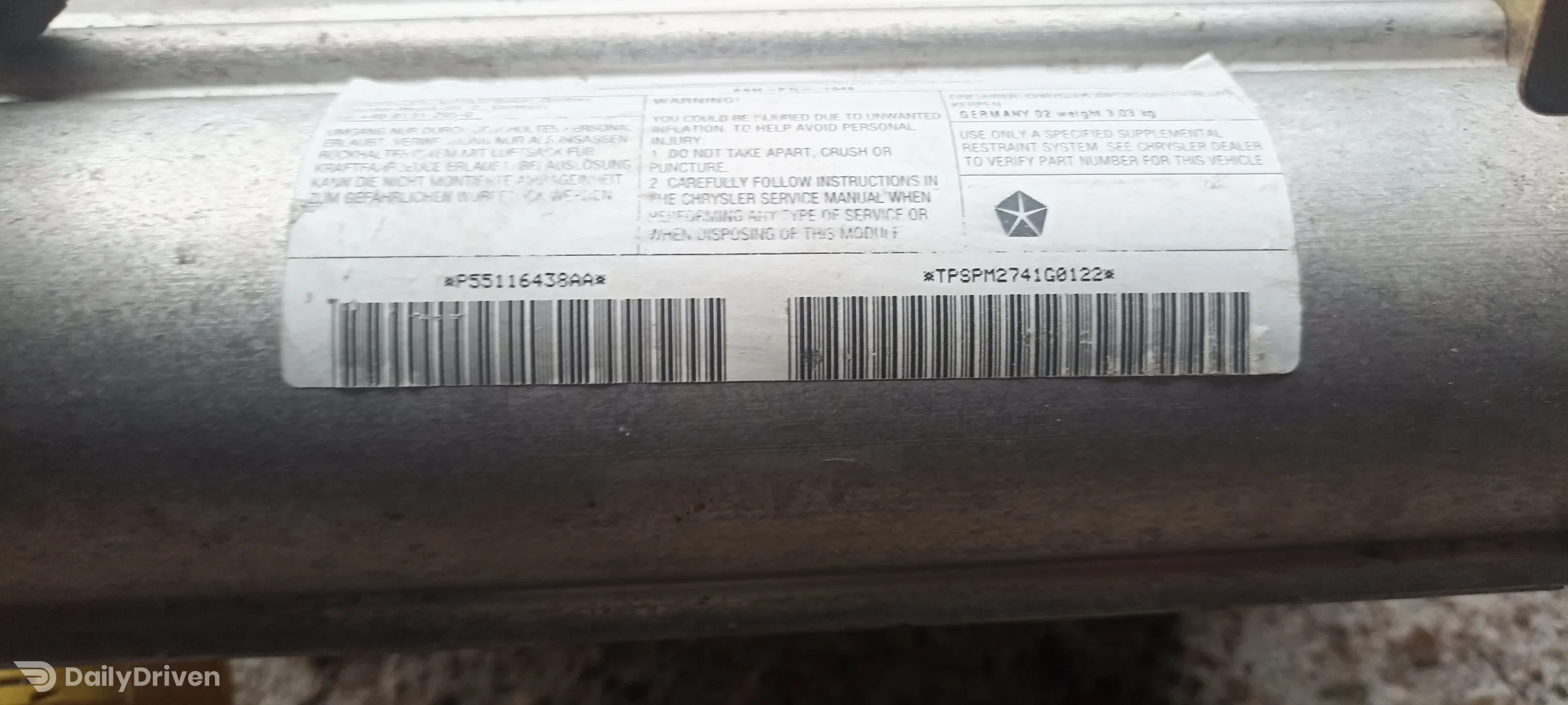 Airbag pasager Jeep Grand Cherokee, P55116438AA