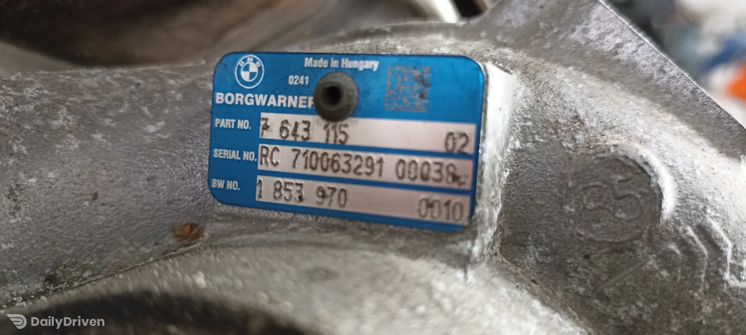 Turbina BMW Seria 6 F06 F12 F13, N55 benzina, 7643115, turbo 1853 7105006