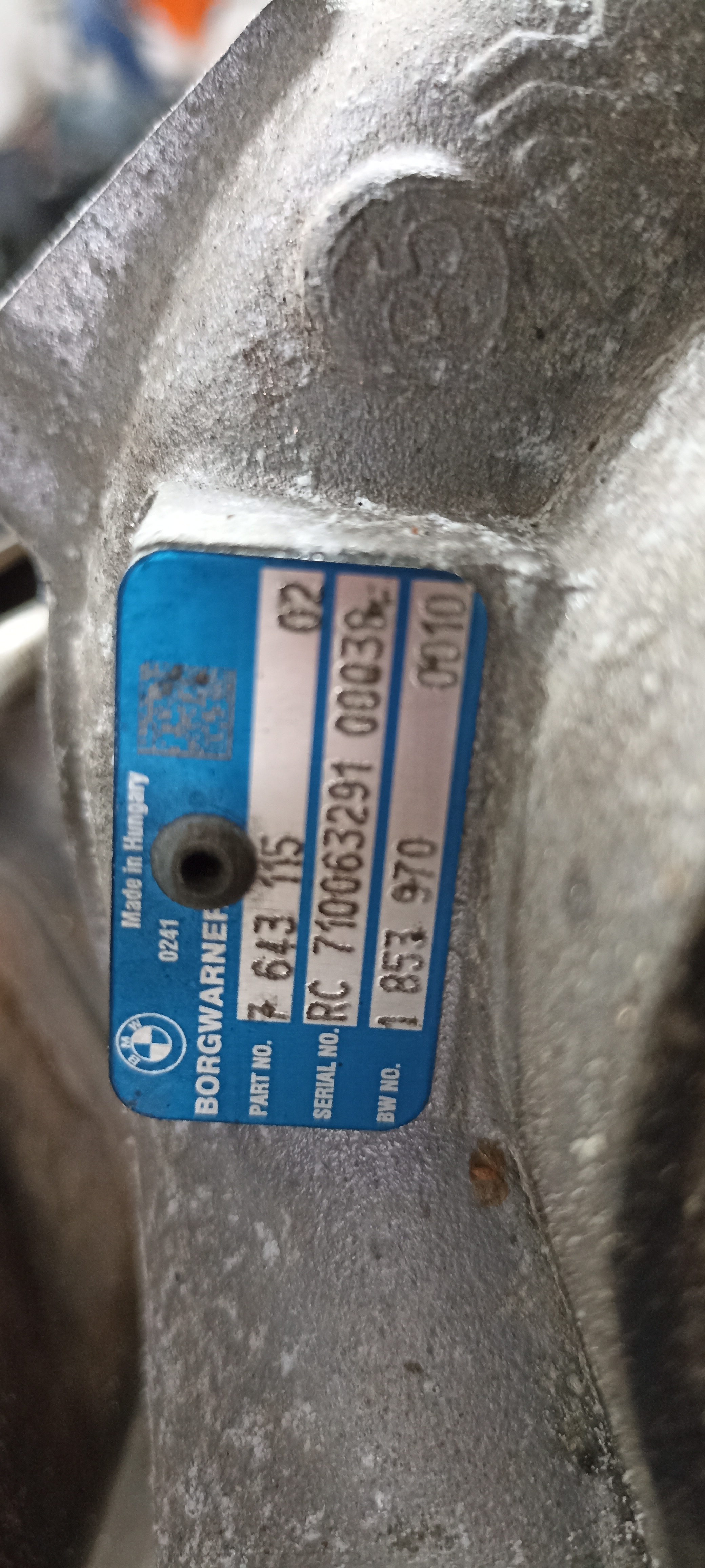 Turbina BMW Seria 6 F06 F12 F13, N55 benzina, 7643115, turbo 1853 7105006