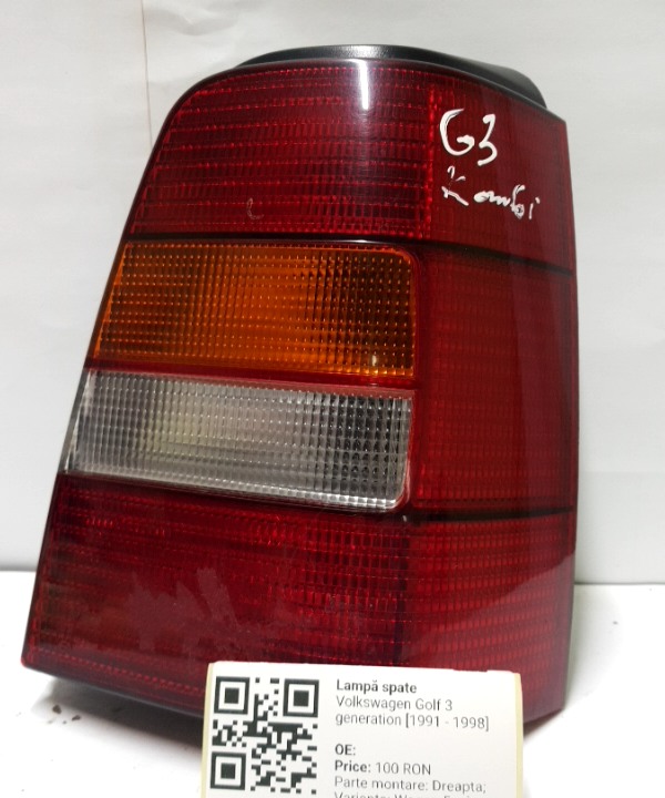Lampă spate - Parte montare: Dreapta, Varianta: Wagon 5 uși - Volkswagen Golf 3 generation [1991 - 1998] wagon