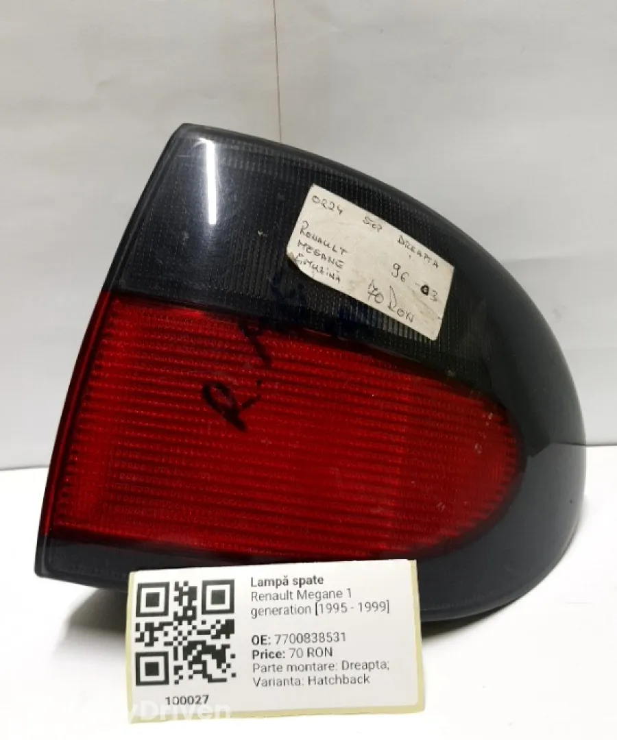 Lampă spate - Parte montare: Dreapta, Varianta: Hatchback - Renault Megane 1 generation [1995 - 1999] Hatchback
