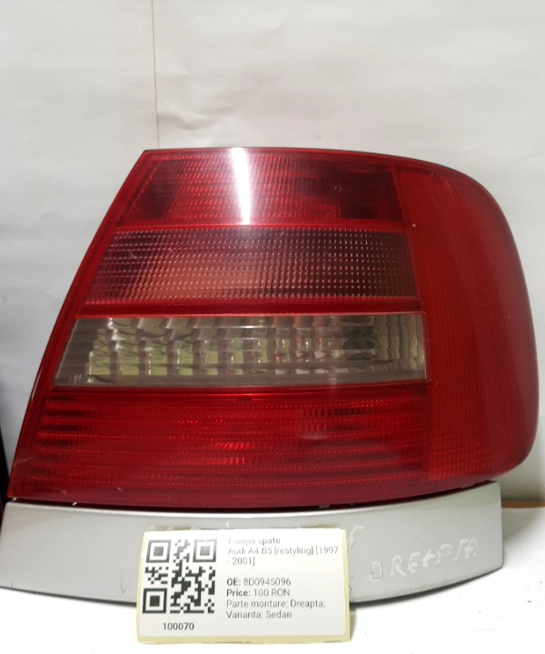 Lampă spate - Parte montare: Dreapta, Varianta: Sedan - Audi A4 B5 [restyling] [1997 - 2001] Sedan