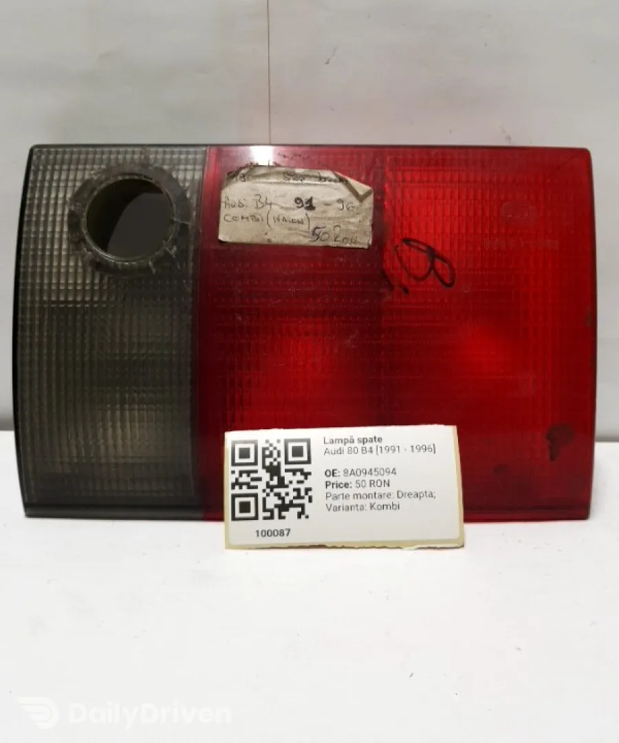 Lampă spate - Parte montare: Dreapta, Varianta: Kombi - Audi 80 B4 [1991 - 1996] Sedan