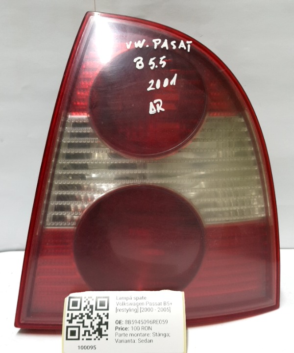 Lampă spate - Parte montare: Dreapta spate, Varianta: Sedan - Volkswagen Passat B5+ [restyling] [2000 - 2005] Sedan