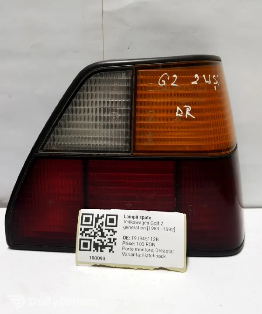 Lampă spate - Parte montare: Dreapta, Varianta: Hatchback - Volkswagen Golf 2 generation [1983 - 1992] Hatchback 3-doors