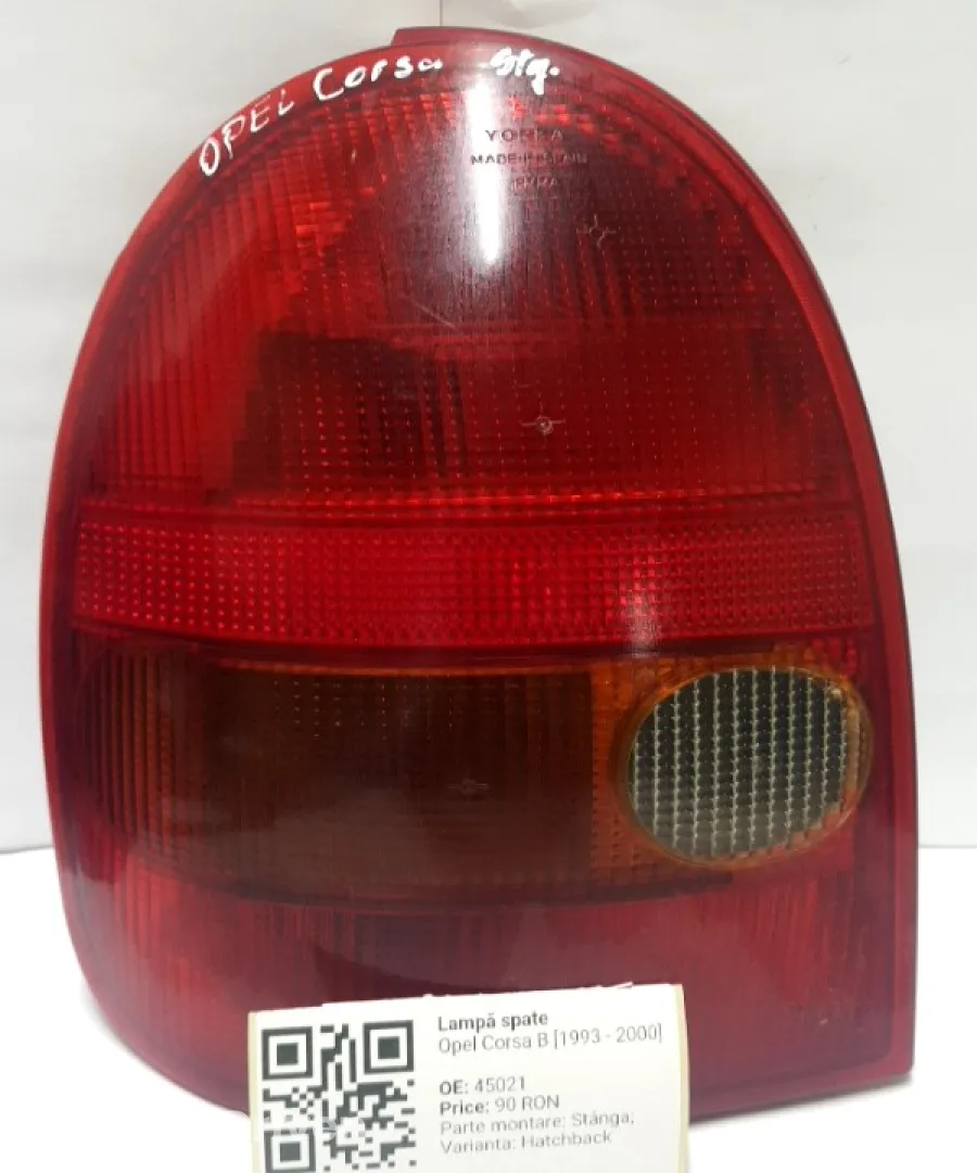 Lampă spate - Parte montare: Stânga, Varianta: Hatchback - Opel Corsa B [1993 - 2000] Hatchback 3-doors