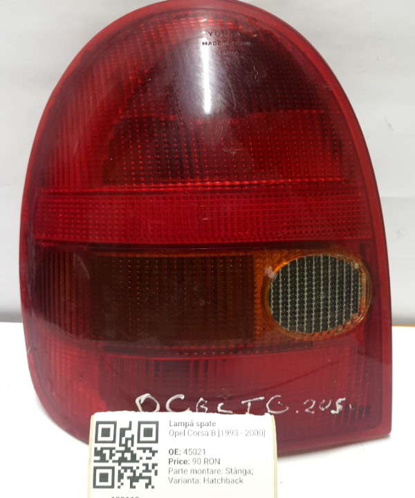 Lampă spate - Parte montare: Stânga, Varianta: Hatchback - Opel Corsa B [1993 - 2000] Hatchback 3-doors