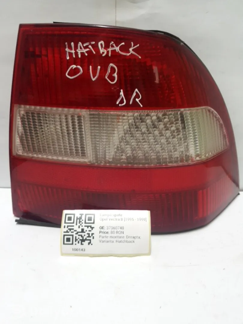 Lampă spate - Parte montare: Dreapta, Varianta: Hatchback - Opel Vectra B [1995 - 1999] Hatchback