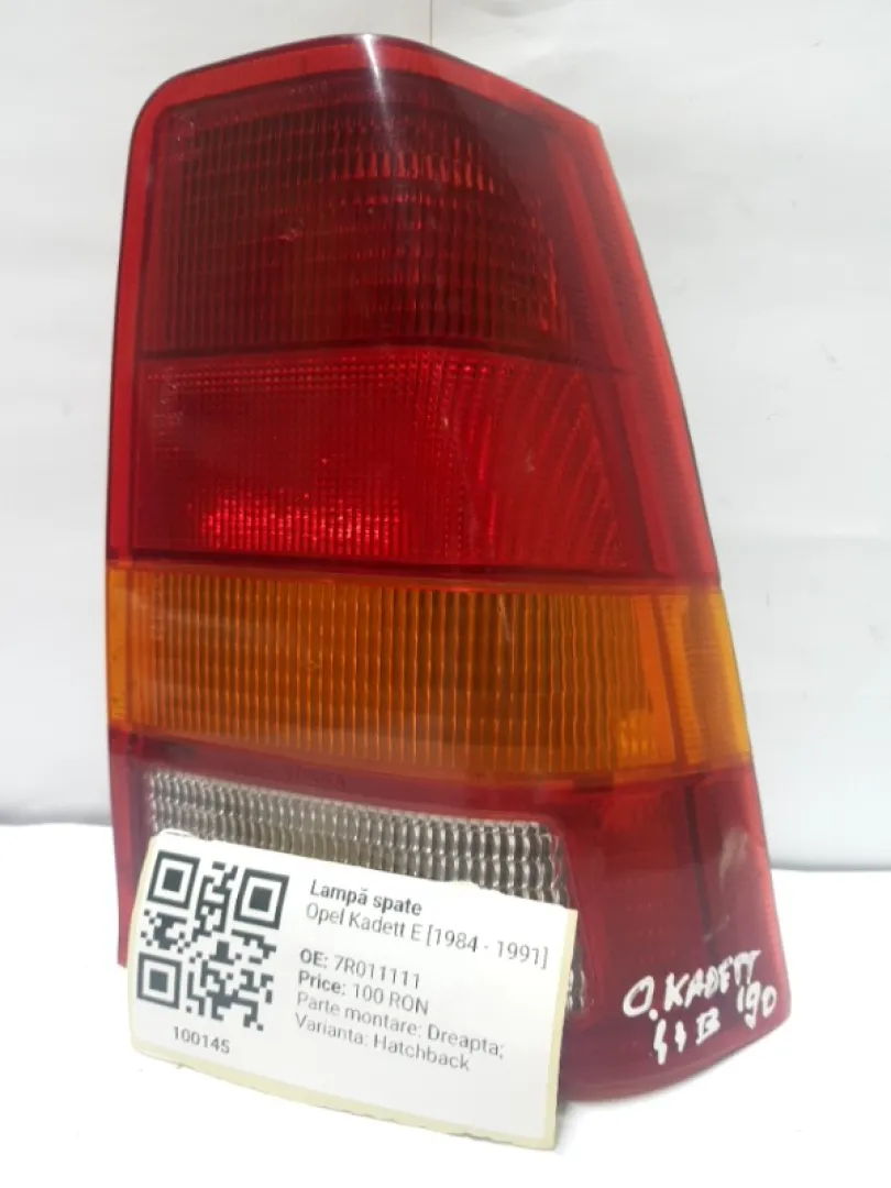 Lampă spate - Parte montare: Dreapta, Varianta: Hatchback - Opel Kadett E [1984 - 1991] Hatchback 5-doors