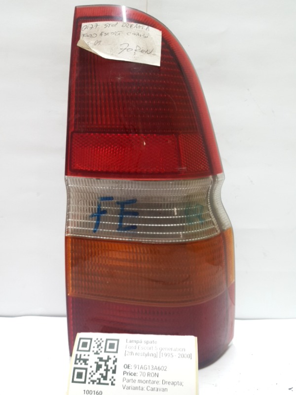 Lampă spate - Parte montare: Dreapta, Varianta: Caravan - Ford Escort 5 generation [2th restyling] [1995 - 2000] Van