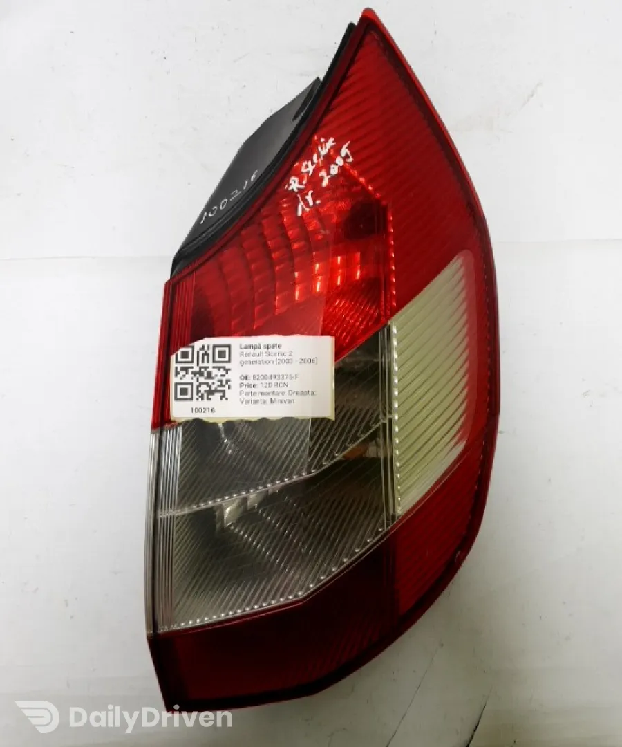 Lampă spate - Parte montare: Dreapta, Varianta: Minivan - Renault Scenic 2 generation [2003 - 2006] Grand minivan 5-doors