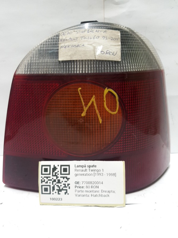Lampă spate - Parte montare: Dreapta, Varianta: Hatchback - Renault Twingo 1 generation [1993 - 1998] Hatchback
