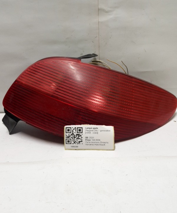 Lampă spate - Parte montare: Dreapta, Varianta: Hatchback - Peugeot 206 1 generation [1998 - 2003] Hatchback 3-doors