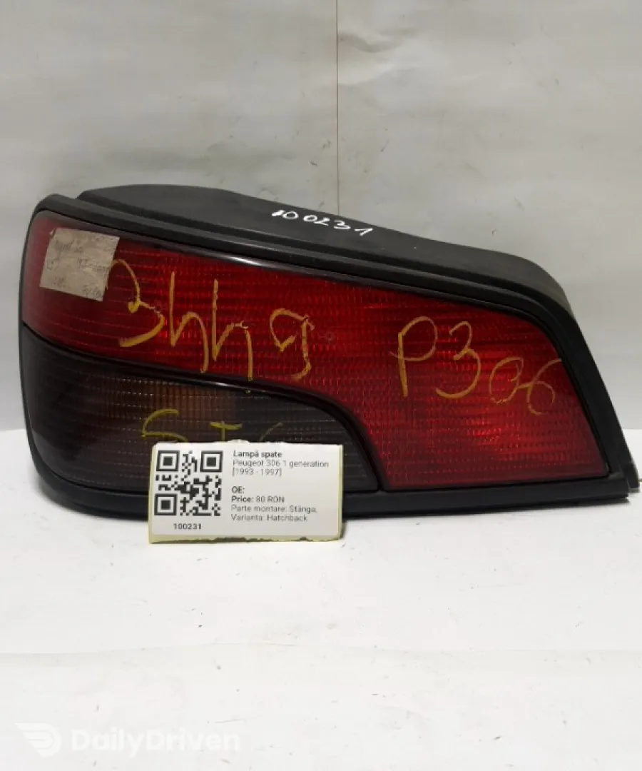 Lampă spate - Parte montare: Stânga, Varianta: Hatchback - Peugeot 306 1 generation [1993 - 1997] Hatchback 5-doors