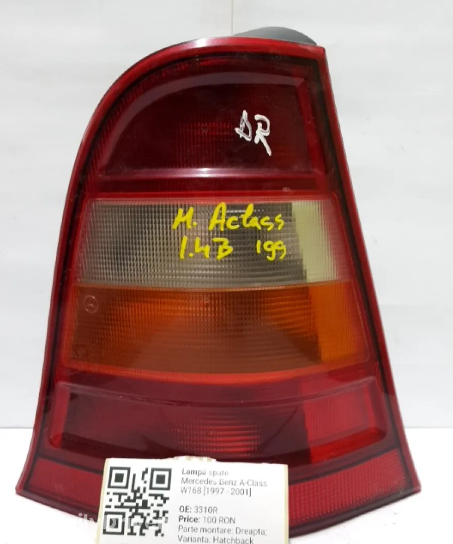 Lampă spate - Parte montare: Dreapta, Varianta: Hatchback - Mercedes-Benz A-Class W168 [1997 - 2001] Hatchback 5-doors