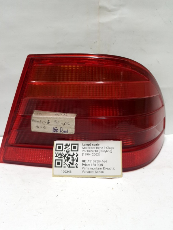 Lampă spate - Parte montare: Dreapta - Mercedes-Benz E-Class W210/S210 [restyling] [1999 - 2002] Sedan
