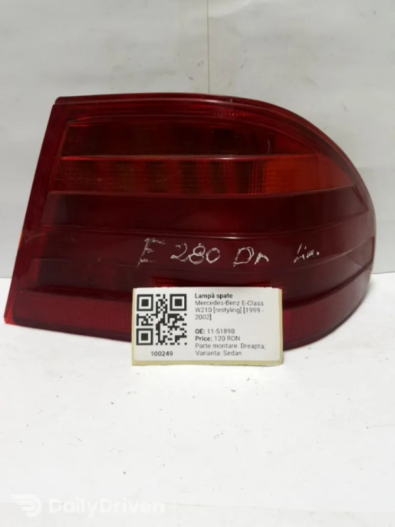 Lampă spate - Parte montare: Dreapta, Varianta: Sedan - Mercedes-Benz E-Class W210 [restyling] [1999 - 2002] Sedan