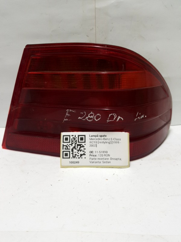 Lampă spate - Parte montare: Dreapta, Varianta: Sedan - Mercedes-Benz E-Class W210 [restyling] [1999 - 2002] Sedan
