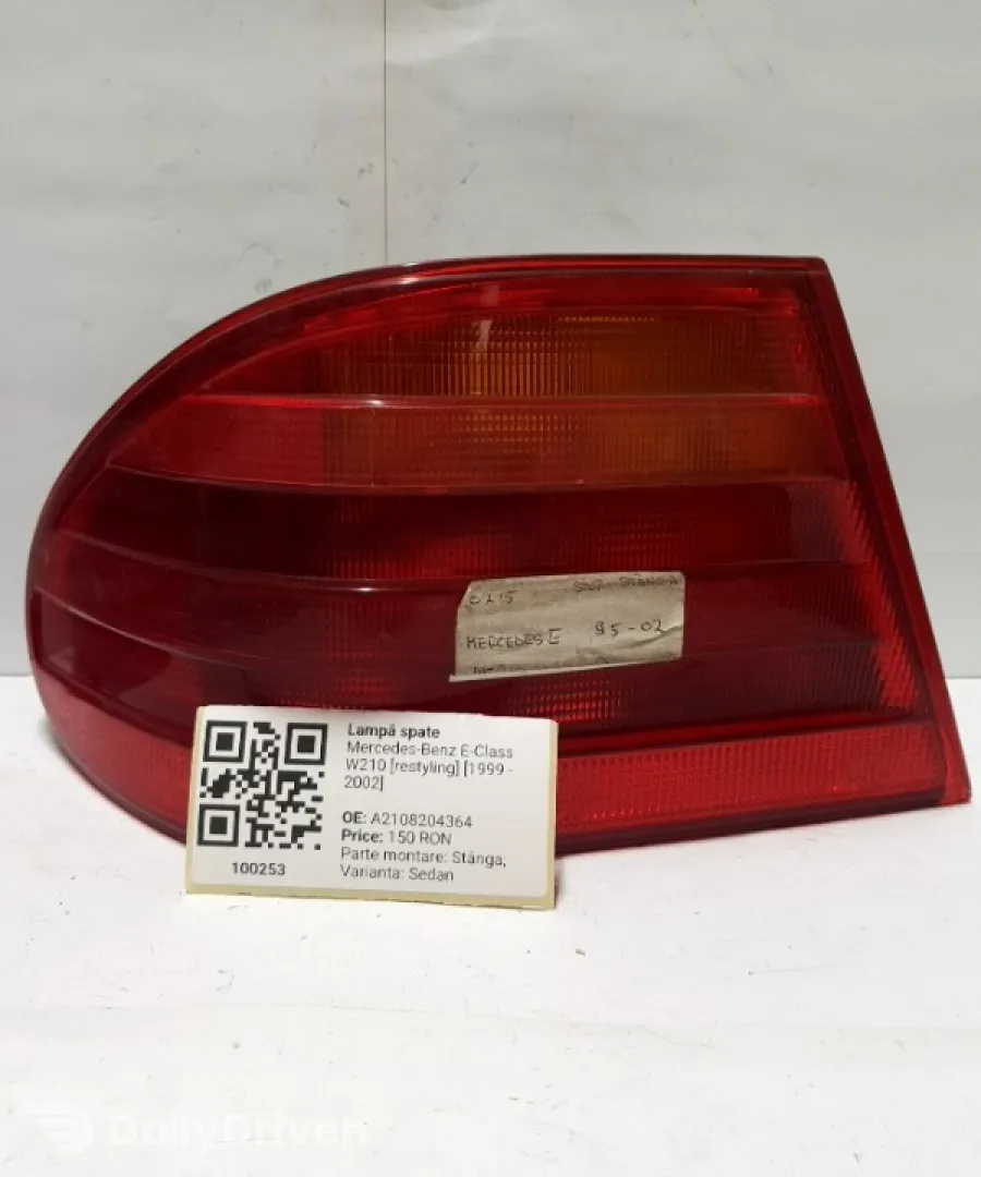 Lampă spate - Parte montare: Stânga, Varianta: Sedan - Mercedes-Benz E-Class W210 [restyling] [1999 - 2002] Sedan