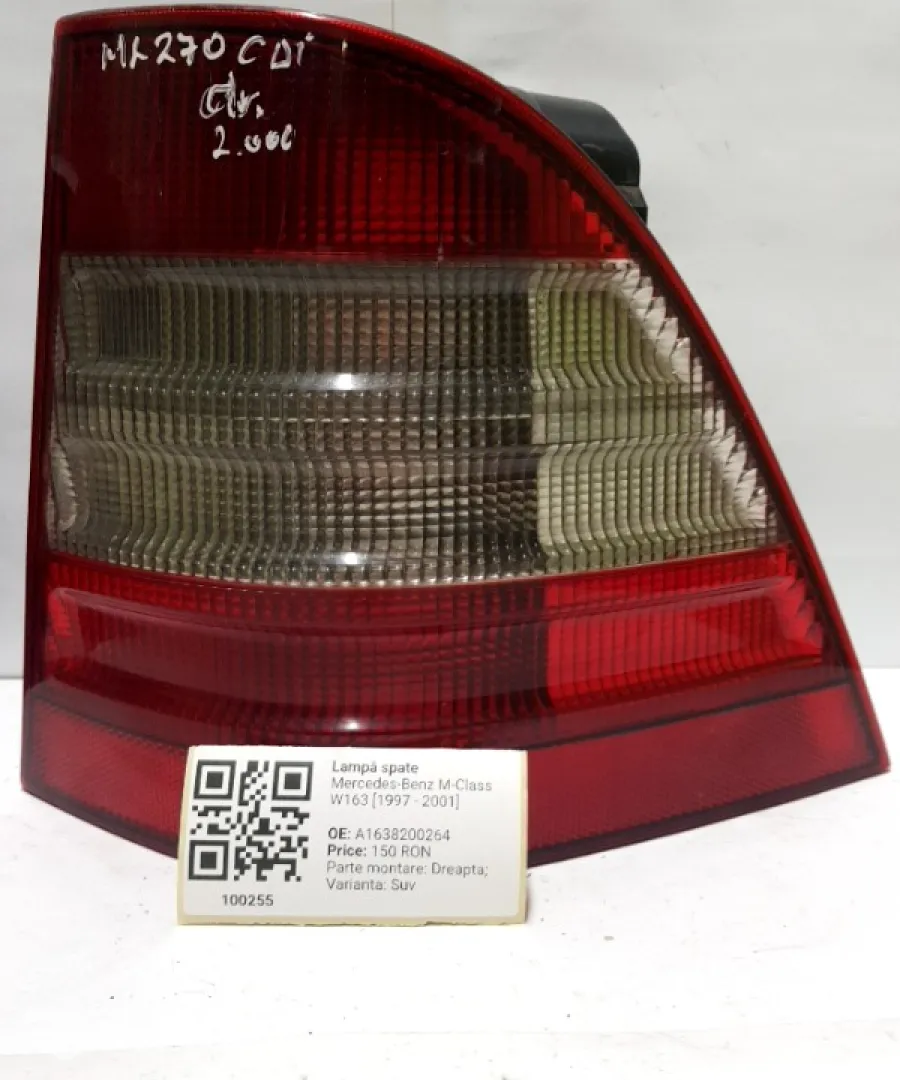Lampă spate - Parte montare: Dreapta, Varianta: Suv - Mercedes-Benz M-Class W163 [1997 - 2001] SUV 5-doors