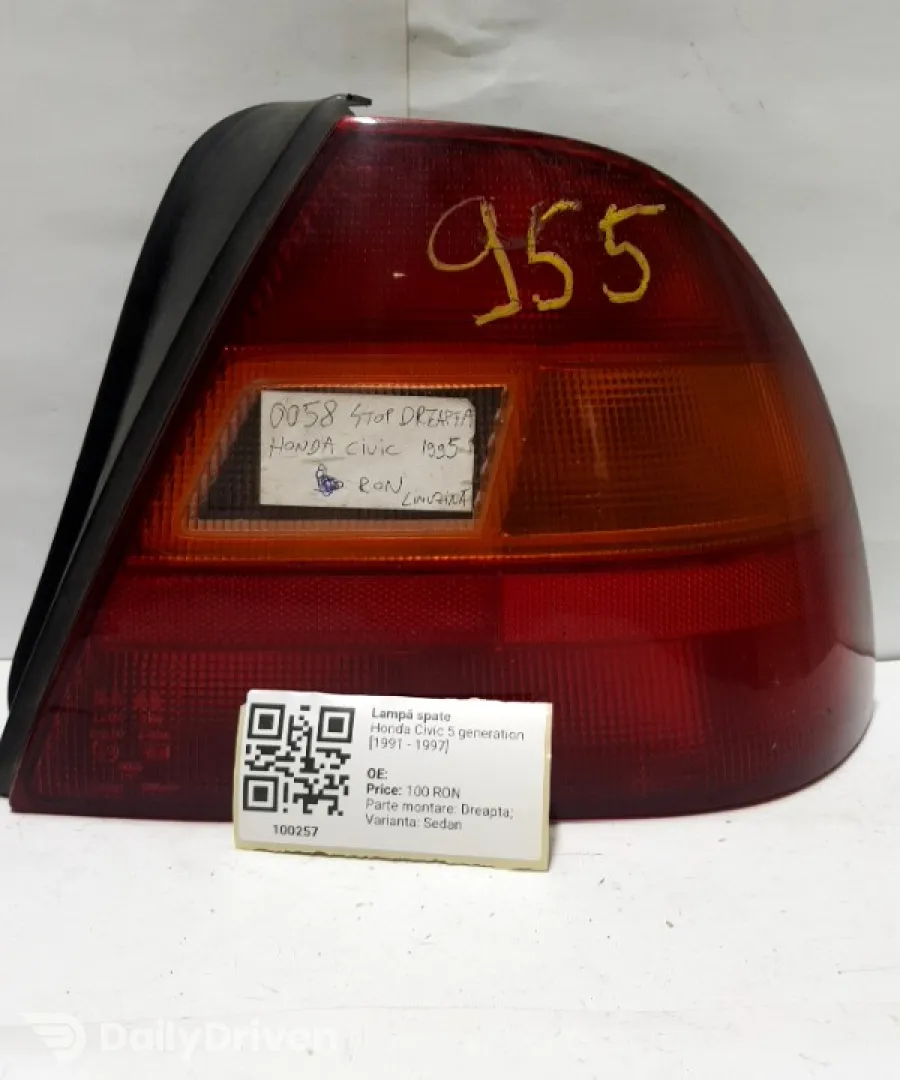 Lampă spate - Parte montare: Dreapta, Varianta: Sedan - Honda Civic 5 generation [1991 - 1997] Sedan