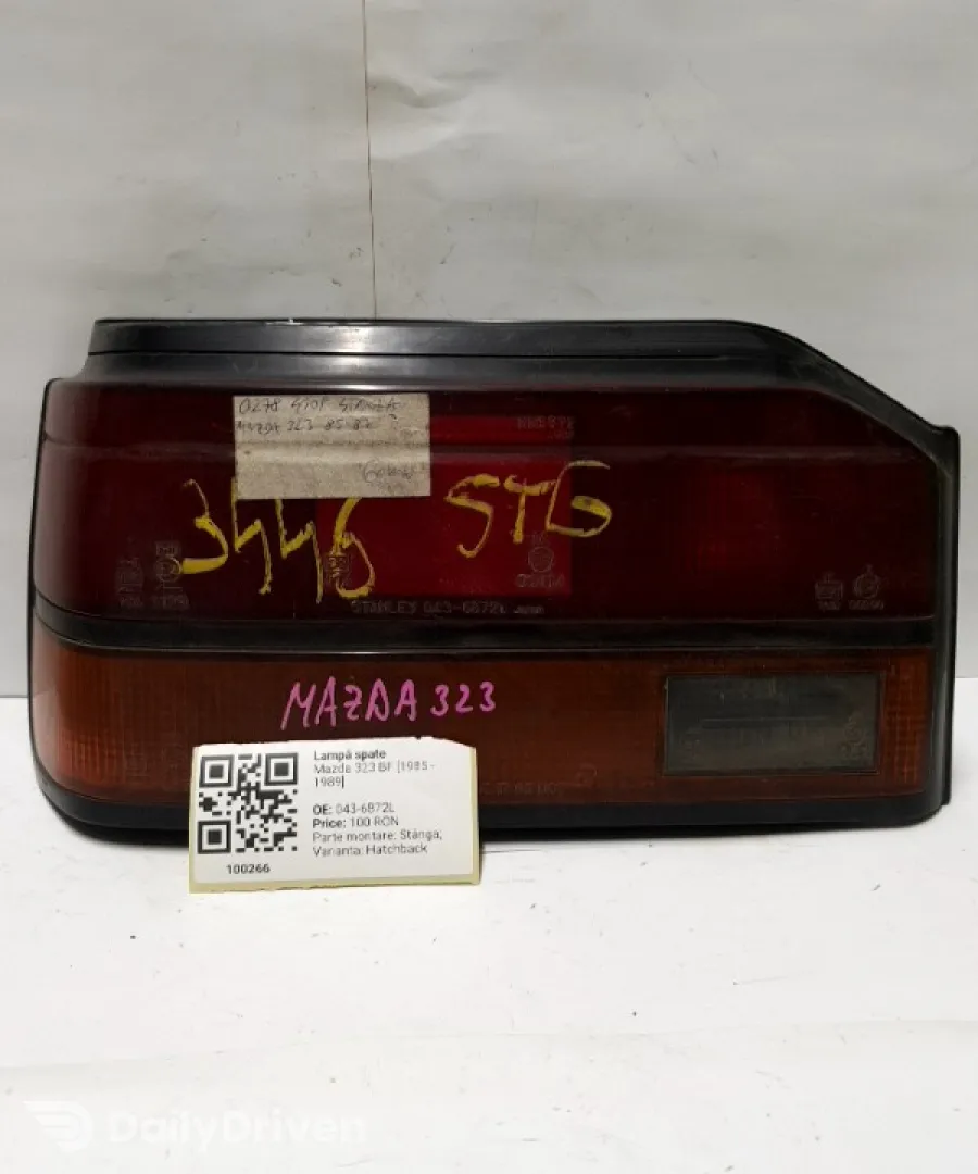 Lampă spate - Parte montare: Stânga, Varianta: Hatchback - Mazda 323 BF [1985 - 1989] Hatchback 5-doors