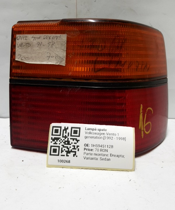 Lampă spate - Parte montare: Dreapta, Varianta: Sedan - Volkswagen Vento 1 generation [1992 - 1998] Sedan