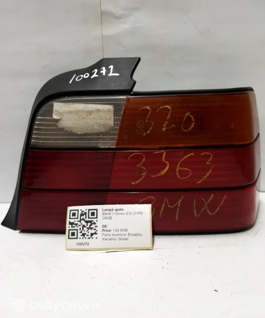 Lampă spate - Parte montare: Dreapta, Varianta: Sedan - BMW 3 Series E36 [1990 - 2000] Sedan