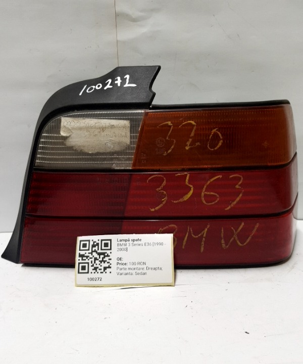 Lampă spate - Parte montare: Dreapta, Varianta: Sedan - BMW 3 Series E36 [1990 - 2000] Sedan