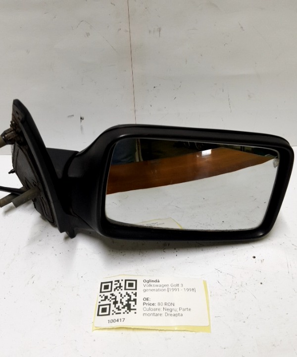 Oglindă  - Culoare: Negru, Parte montare: Dreapta - Volkswagen Golf 3 generation [1991 - 1998]