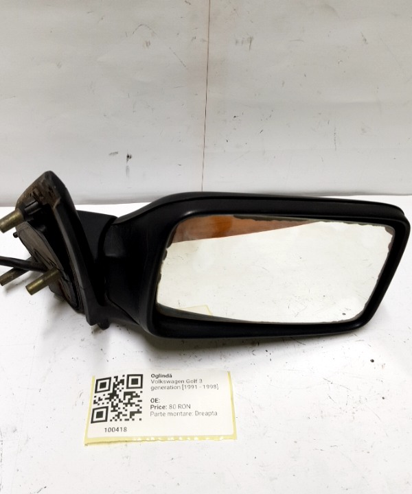 Oglindă - Culoare: Negru, Parte montare: Dreapta - Volkswagen Golf 3 generation [1991 - 1998]