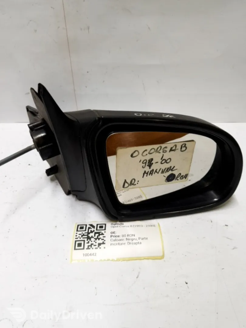 Oglindă  - Culoare: Negru, Parte montare: Dreapta - Opel Corsa B [1993 - 2000]
