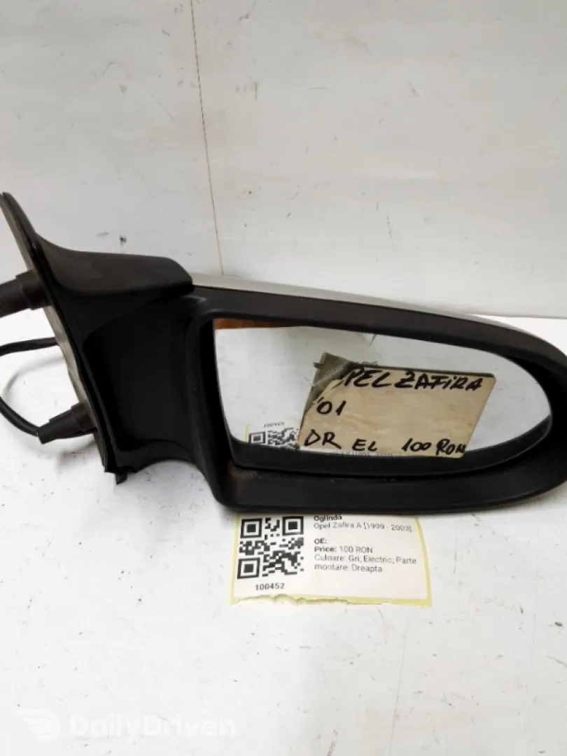 Oglindă  - Culoare: Gri, Electric, Parte montare: Dreapta - Opel Zafira A [1999 - 2003]