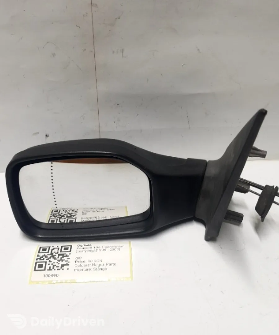Oglindă  - Culoare: Negru, Parte montare: Stânga - Peugeot 106 1 generation [restyling] [1996 - 2003]