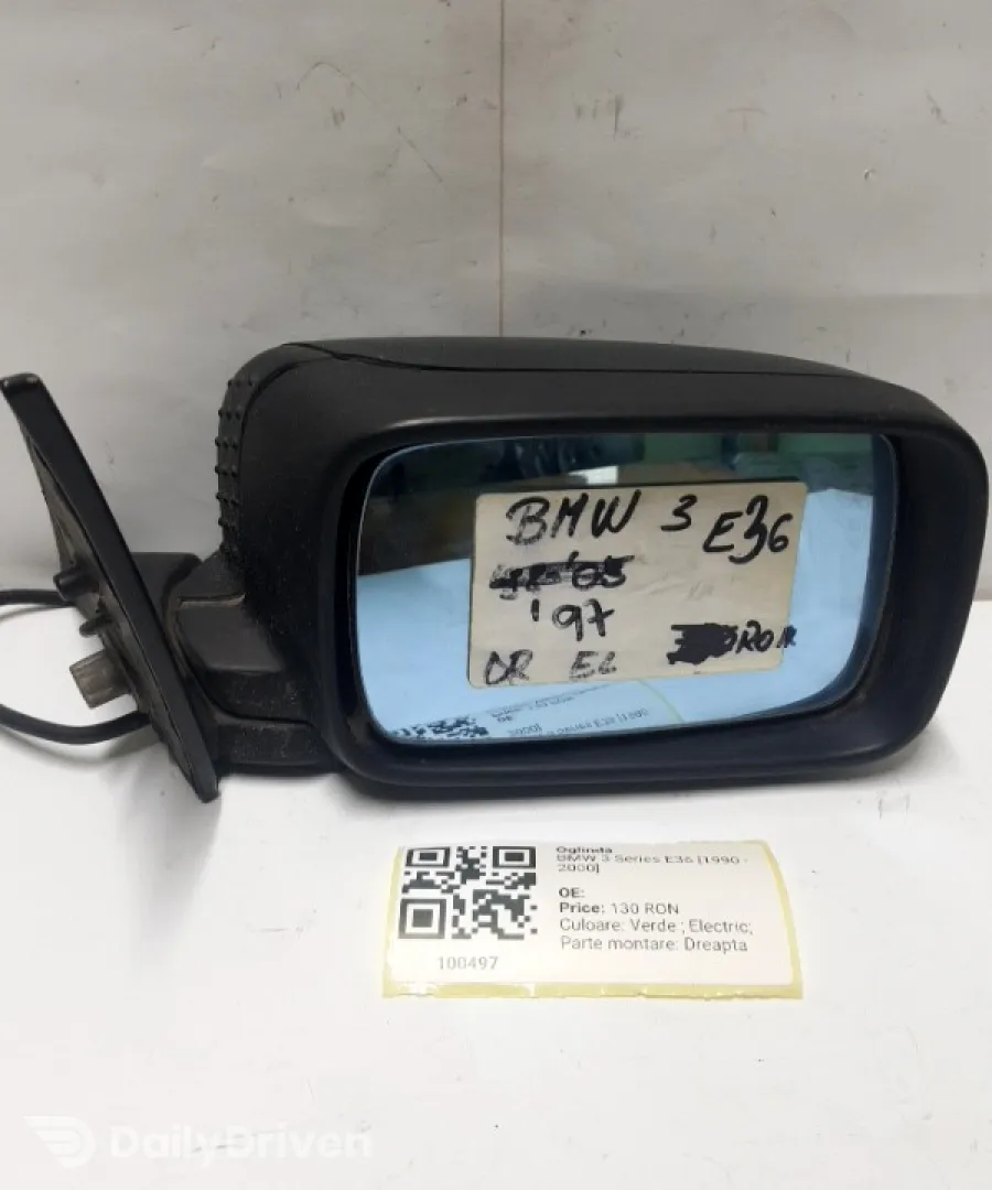 Oglindă - Culoare: Verde , Electric, Parte montare: Dreapta - BMW 3 Series E36 [1990 - 2000] Sedan