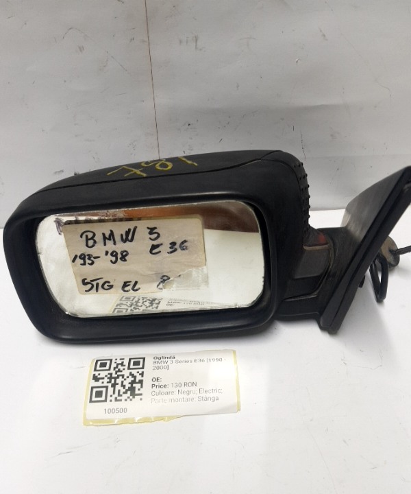 Oglindă  - Culoare: Negru, Electric, Parte montare: Stânga - BMW 3 Series E36 [1990 - 2000] Sedan