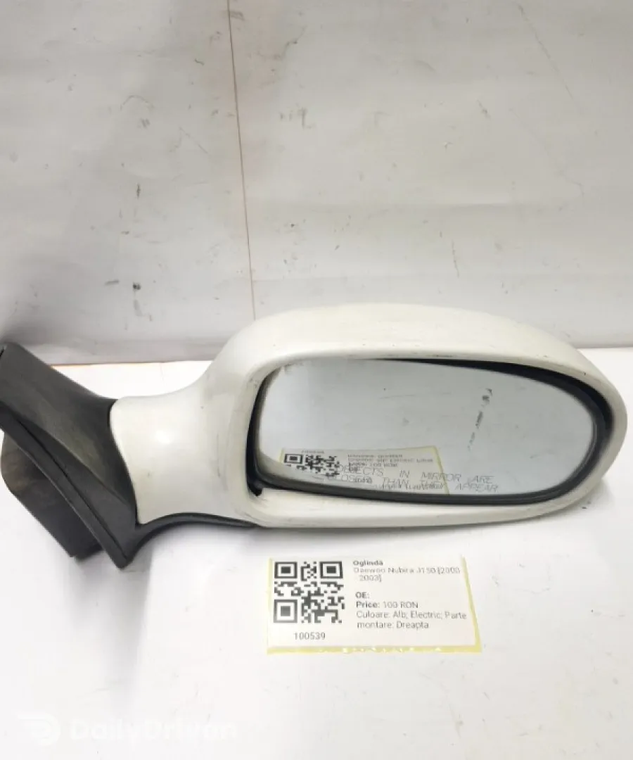 Oglindă  - Culoare: Alb, Electric, Parte montare: Dreapta - Daewoo Nubira J150 [2000 - 2003]