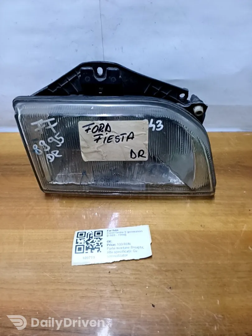 Far față - Parte montare: Dreapta, Alte specificații: Cu semnalizator - Ford Fiesta 3 generation [1989 - 1996] Hatchback 3-doors