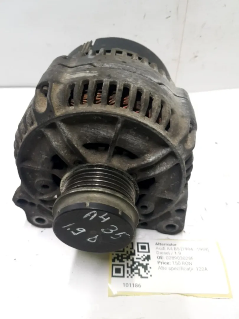Alternator - Alte specificații: 120A - Audi A4 B5 [1994 - 1999] Sedan 1.9 D MT (75 hp)