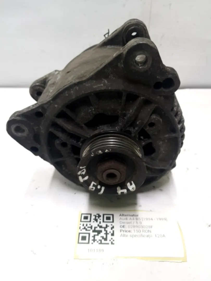 Alternator - Alte specificații: 120A - Audi A4 B5 [1994 - 1999] Sedan 1.9 D MT (75 hp)