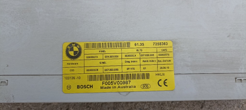 Modul soft close haion BMW Seria 5, F10, F07, 61357258363, F005V00987