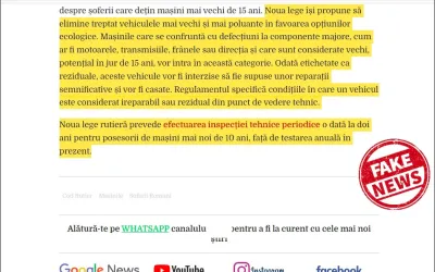 RAR clarifică: schimbările legislative despre ITP și vehiculele vechi sunt FAKE NEWS