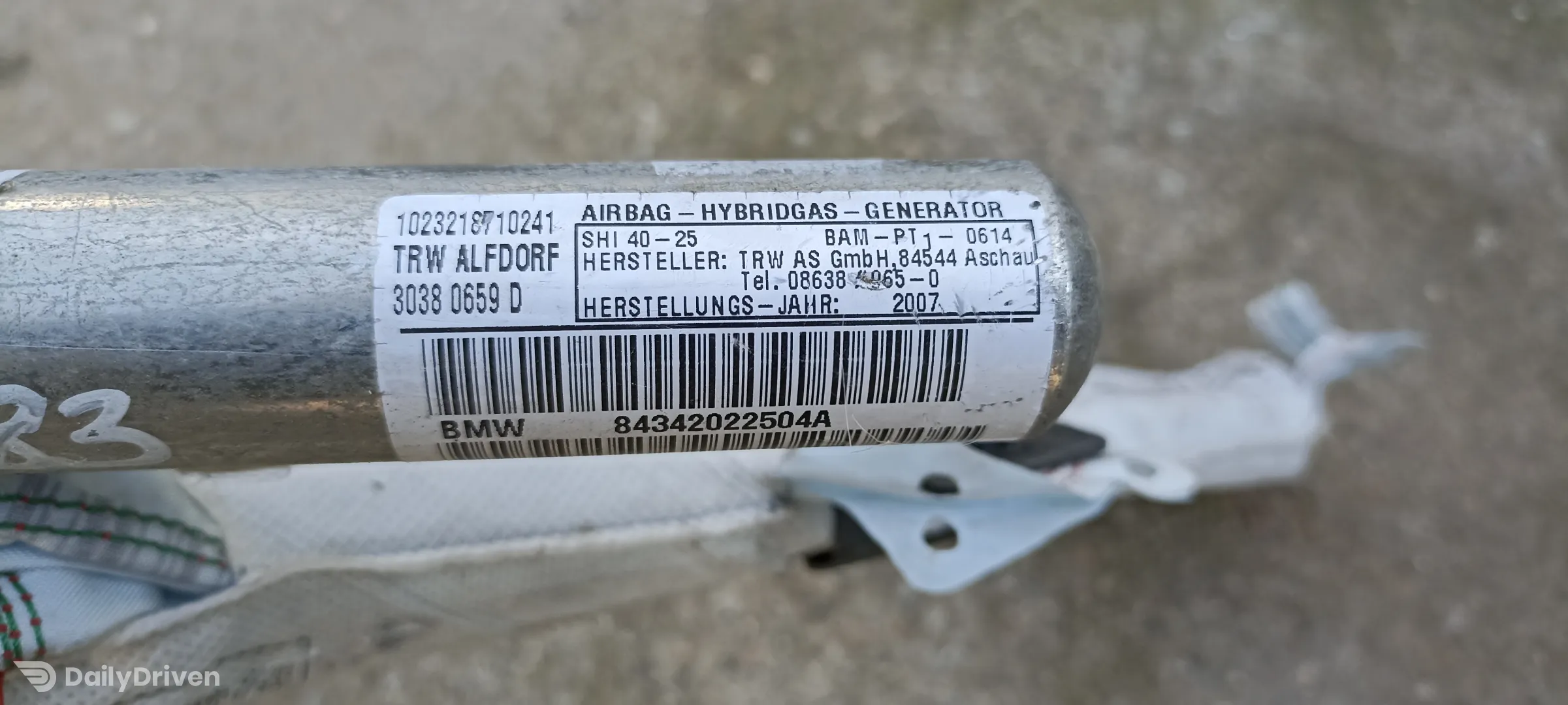 Airbag cortina stanga BMW X3 E83, 84342022504A, 1023218710241