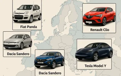 Cele Mai Vândute Mașini în Fiecare Țară Europeană în 2024: Dacia Surprinde, Tesla Domină în Nord!